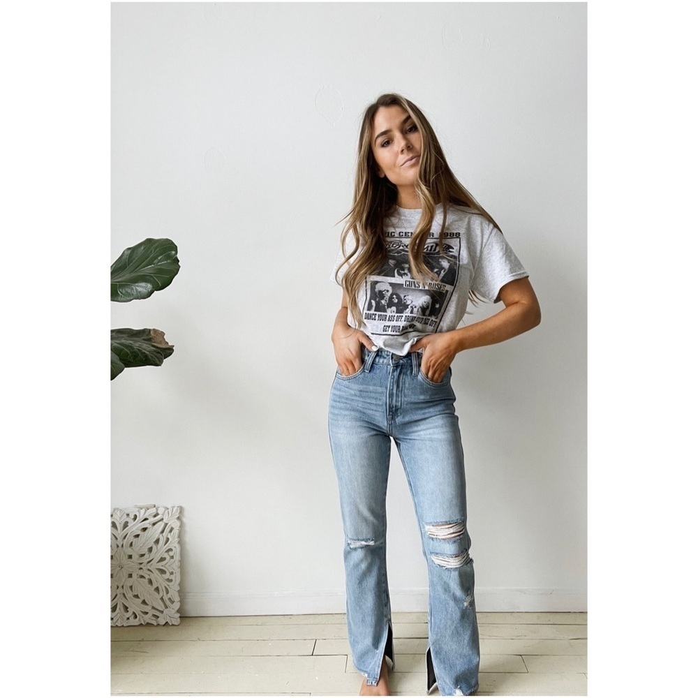 House of Harlow 1960 Super high-rise straight split ankle jeans sz 29